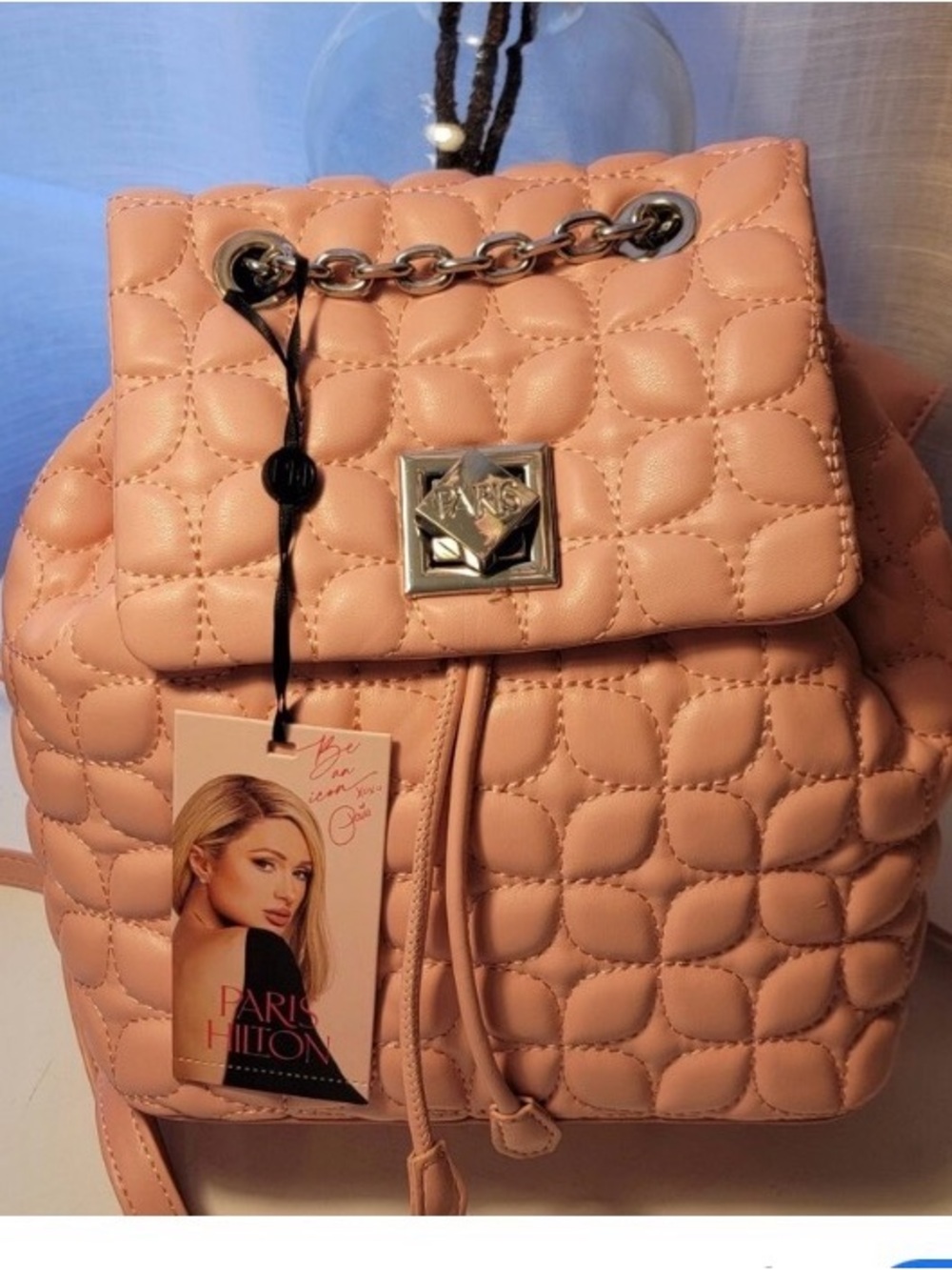 Paris Hilton Madison Quilted Pink Backpack Shoulder Bag